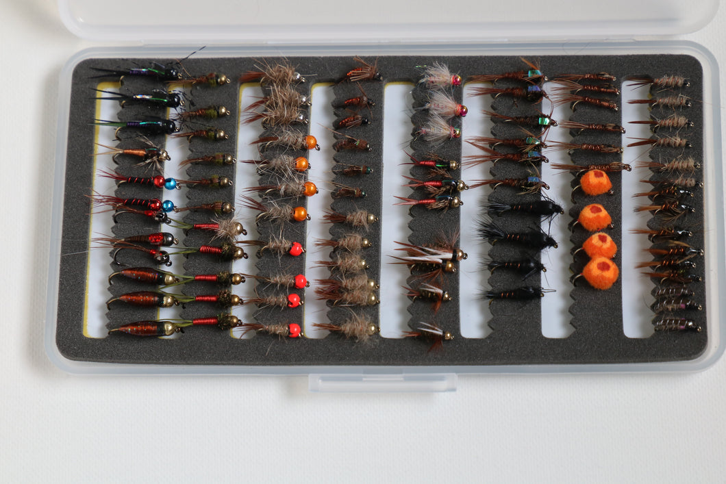 Selection of standard and tungsten nymphs