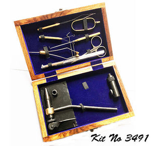 Fly Tying Tool Kits in Wooden case
